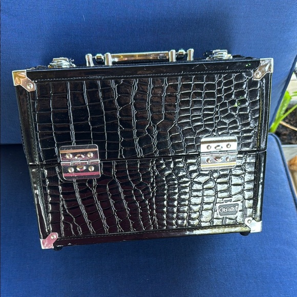 Caboodles Black Crocodile-Patterned Makeup Case - Picture 1 of 10